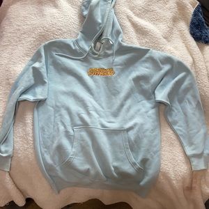 Baby Blue Embroidered Custom Sweatshirt